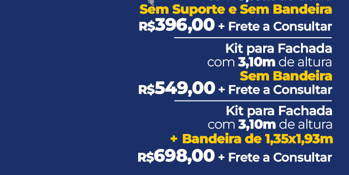 Kit 3 metros para fachada