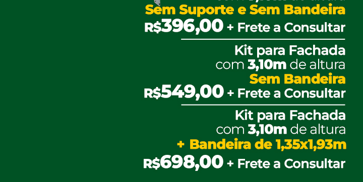 Kit 3 metros para fachada