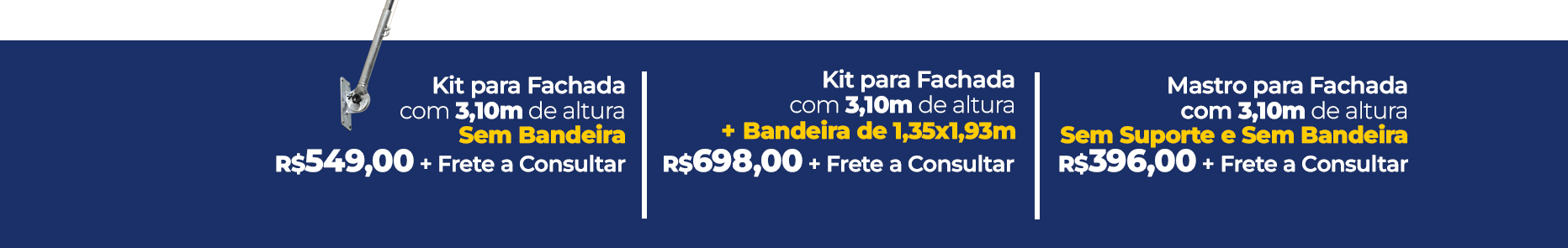 Kit 3 metros para fachada